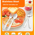 Blvtoios 8-Piece Toddler Utensils Set, Food Grade Stainless Steel Kids Silverware Set Including Forks and Spoons, Child-Sized, Dishwasher Safe
