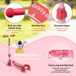 Kids Kick Scooter - LED Light Up 3 Wheel Scooter for Kids 3-5 5-7, Adjustable Handlebar Height, Long Anti-Slip Deck,Heavy Duty Metal Scooters for Boys Girls Ages 3-7, up to 110 Lbs