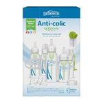 Dr. Brown's Natural Flow® Anti-Colic Options+™ Narrow Bottle to Sippy Gift Set with Soft Silicone Sippy Spout, Removable Silicone Handles, Travel Cap and Bottle Brush