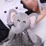 Pro Goleem Elephant Security Blanket, Soft Lovey Unisex Lovie Baby Gifts for Newborn Boys and Girls Snuggle Toy Stuffed Animal Grey 16 Inch