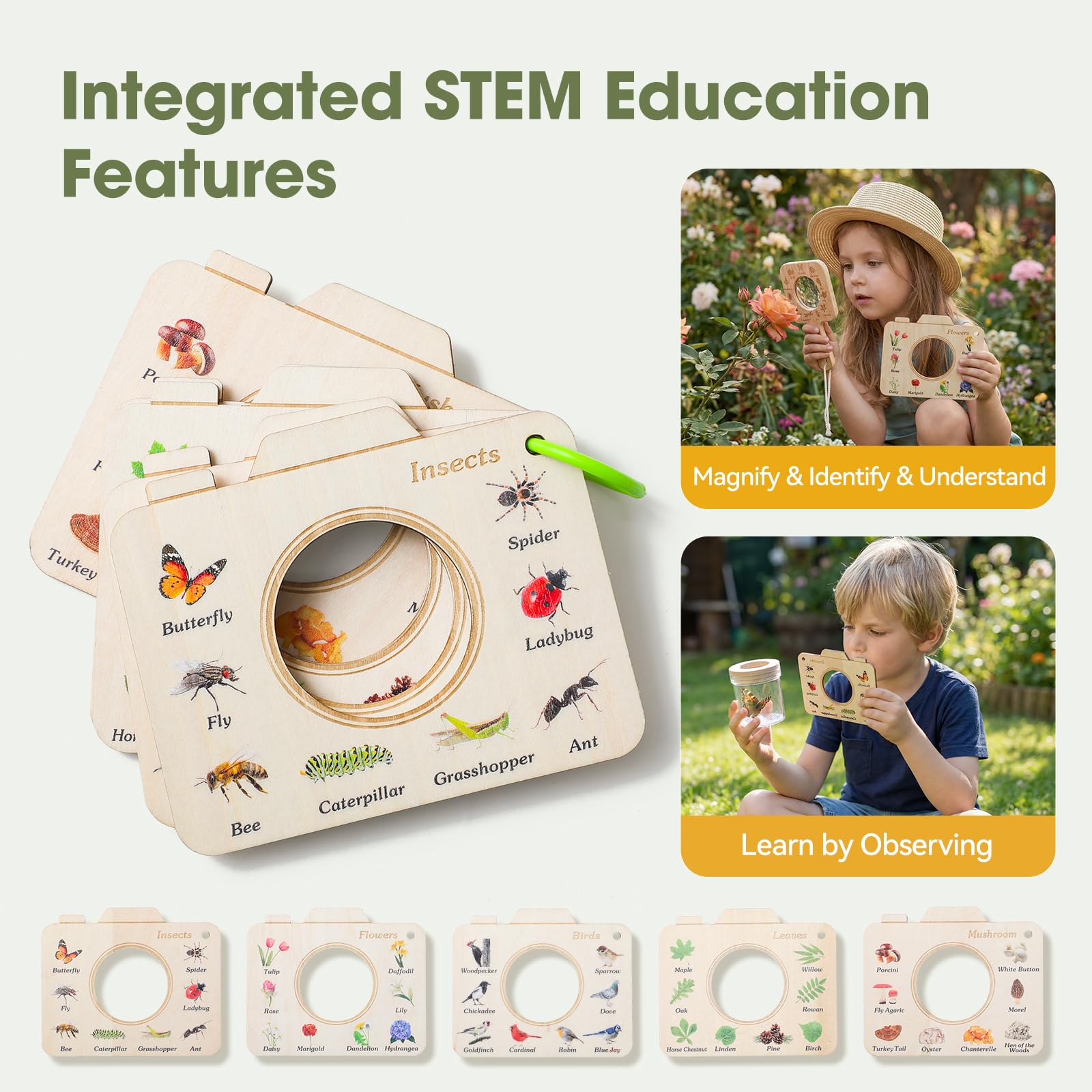 Wooden Bug Catcher Kit for Kids 3-8, 10PCS - Bug Collecting Kits ...