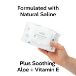 Nolla Baby Nose and Face Wipes with Saline, Vitamin E, & Aloe | Unscented | Compostable, 180 Count (6 Packs of 30)