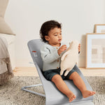 BabyBjörn Bouncer Bliss, Light Gray, Woven, Petal Quilt | 2-in-1 Adjustable Baby Bouncer Seat and Toddler Chair, Newborn to Toddler (8-29 lbs), 4 Positions, Lightweight & Portable