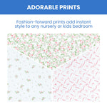 Delta Children Fitted Crib Sheets for Girls and Boys - Crib Sheet for Standard Crib and Toddler Mattresses - 28x52 Inch (Pack of 3), Pink Floral