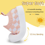 BACSAC Baby Toddler Shoes Boys Girls Infant Lightweight Breathable Walking Sock Sneakers 6-36 Months White Pink,9-12 Months