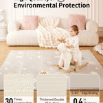 Joypony Baby Play Mat, 71x59 Inch Foldable Play Mats for Babies and Toddlers, Waterproof & Anti-Slip Portable Foam Floor Mat for Tummy Time with Travel Bag Indoor Outdoor
