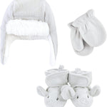Hudson Baby Girls' Trapper Hat, Mitten and Bootie Set