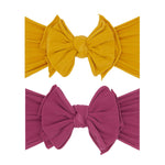 Baby Bling Bows Newborn to Little Girls Hair Bow - FAB-BOW-LOUS Headbands Toddlers Hair Accessories, Made in the USA, One Size (2 Pack - Medallion & Raspberry)