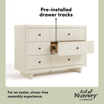 Storkcraft Kyoto 6 Drawer Dresser (Frosted Oat) - GREENGUARD Gold Certified, Nursery & Kids' Bedroom, Safety Interlocking Drawer System, & Easy Assembly with Pre-Installed Tracks