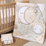 The Peanutshell 5 Piece Baby Crib Bedding Set for Boys & Girls - Newborn, Infant & Toddler Nursery Bed Set Decor with Fitted Crib Sheets, Blanket, Dust Ruffle Comforter - Starry Skies