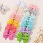 Choicbaby 60pcs 3 Inches Boutique Grosgrain Ribbon Pinwheel Hair Bows for Baby Girls, Toddler Bows Hair Clip Birthday Gifts In Pair