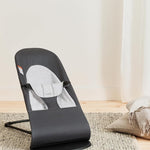 BabyBjörn Bouncer Balance Soft, Woven/Jersey, Dark Gray/Gray | 2-in-1 Adjustable Baby Bouncer Seat and Toddler Chair, Newborn to Toddler (8-29 lbs), 4 Positions, Lightweight & Portable