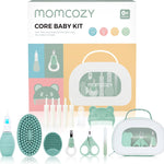 Momcozy Elite Baby Kit, Superior Baby Shower & Registry Essential Kit for Grooming & Health & Cleansing Care, Electric Nail File & Nasal Aspirator,Tummy Wrap,Thermometer,Bath Brush,Teether,Storage Bag