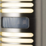 GE Enbrighten LED Motion Sensor Night Light, Motion-Select 25ft Detection, Plug-in, 40 Lumens, Dusk-to-Dawn, Ideal Nightlight for Bedroom, Bathroom, 37299, Brushed Nickel Louver, 1 Pack