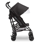Jeep PowerGlyde Plus Stroller by Delta Children Lightweight Travel Stroller with Smoothest Ride, Aluminum Frame, 4-Position Recline, Extra Large Storage Basket, Black