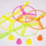 Sepco 50 Pcs Plastic Flying Helicopter Toy Set Flying Twist Disc with Launchers Spinning Bamboo Dragonfly Plastic Propeller for Kids Party Favors Gifts