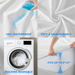 BALEINE Waterproof Queen Mattress Protector, Breathable 3D Air Fabric Cooling Smooth Soft Washable Mattress Cover with 8''-21'' Deep Pocket