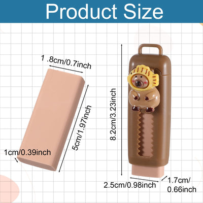 Gsbnjuy 4Pcs Retractable Erasers Cute Capybara Rubber Push-Pull Eraser Soft Rubber Sliding Animal Fun Pencil Erasers for Kids Boys Girls Students Capybara Lovers School Office Supply Stationery