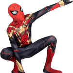 Marvel Integrated Spider-Man Official Youth Deluxe Zentai Costume - Stretch Spandex with Hidden Zippers and Wrist Slits (M) Multi