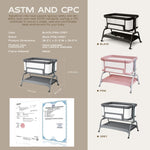 BabyBond Baby Bassinet, 3 in 1 Bassinet Bedside Sleeper with Washable Soft Mattress and Sheet, 6 Height Adjustable Bedside Crib, 4-Sided Mesh Bedside Bassinet for Baby