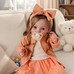 BABESIDE Reborn Baby Dolls, 20 Inch Newborn Realistic Baby Doll Girl Lifelike Toddler Dara with Brown Hair, Handmade Soft Body with Clothes & Toy Accessories, Gift for Kids Age 3+