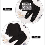 Kucnuzki 2T Boys Clothes Kids Baby Boys Clothes Long Sleeve Boys Shirts Sweatshirt Tops Shirt Cotton Sweatsuit Sweatpants Pants Set 2T-3T Boy Boutique Clothes Winter Baby Clothes Boy