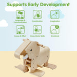 PlanToys® Wooden Walking Elephant Ride-On Toy for Toddlers | Eco-Friendly Montessori Balance & Movement Toy | Develops Coordination, Strength & Confidence
