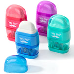 Mr. Pen- Pencil Sharpener & Eraser, 4 Pack, 2-in-1 Manual Sharpeners with Canister, 2 Sharpening Holes for Standard & Jumbo Pencils, Colorful Dual Hole Design for School, Office, Home, Kids