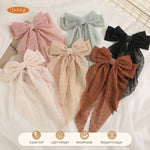 6 PCS Hair Bows for Women, Big Bow Hair Clips for Girls Thick Thin Hair, Silky Satin Hair Bow Clips Oversized, Large Cute Aesthetic Hair Accessories Gifts Holiday