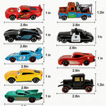 Diecast Race Car Set - 1/55 Scale Alloy Vehicle Toys with Sporty Look, Car Gift for Kids Ages 3+