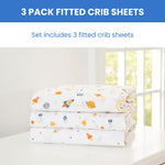 Delta Children Fitted Crib Sheets for Girls and Boys - Crib Sheet for Standard Crib and Toddler Mattresses - 28x52 Inch (Pack of 3), Space Exploration