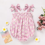 ZOELNIC Baby Girl Summer Clothes Newborn Girl Outfits Cute Strap Baby Girl Romper Jumpsuit Bodysuit Purple Daisy 9-12 Months