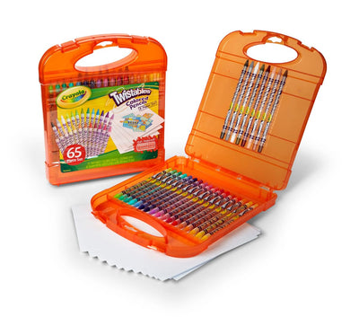Crayola Twistables Colored Pencils Set 65 pieces (25 pencils + 40 paper sheets), Kids Drawing Kit, Portable Art Case, Kids Colored Pencils, Coloring Supplies, Gifts.