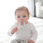 Dr. Brown's Flexees Teether, Gray Bunny, Soft 100% Silicone Baby Teether, BPA Free, 3m+, 1 Pack
