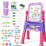 Lehoo Castle Easel for Kids, Toys for 2 Year Old Girl, Art Easel Toddler, Magnetic White Chalk Board, Gifts for 3 4 Year Old Girls 2-4 Years Old Christmas