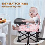 Portable Baby Chair Baby Bumbo Seat with Tray,Baby Camping Chair with Tray for Baby Girl,Design Straps to Kitchen Chairs,Indoor/Outdoor Use(Pink)