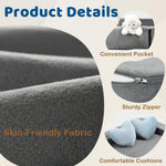 ENITYA 3-in-1 Toddler Couch, Convertible Sofa Bed with Two Pillow,Fold Out Loveseat/Ball Pit/Sleeping Bed, Kids Couch for Playroom/Bedroom/Living Room,Grey