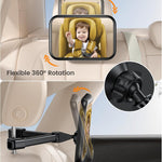 Lamicall Baby Car Mirror for Backseat - [2025 Safest Triangle Hook Clip] Acrylic Car Seat Mirror for Rear Facing, 360° Rotation & Wide Clear View, 3S Quick Install, Newborn Baby Essentials Accessories