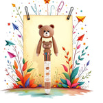 Sluswallow Brown Cartoon Bear Polychrome Color Retractable Ballpoint Pen, Kawaii Cute Multicolor Pens For School Office Student Supply Pens and Refills Ballpoint Pens