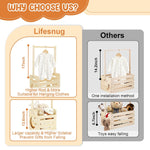 Wooden Baby Shower Crate Closet with Wheels & Higher Handle, Pushable Baby Shower Gifts Baby Basket, Wooden Crate for Storage, Personalized Baby Gifts for Newborn Boy Girl New Parent, 28" x 13.6" x 9"