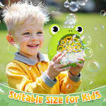 Getatoy Frog Bubble Machine Toys for Kids 3-8 Years Old: Bubble Blower Maker with 2 Solutions, Outdoor Party Toy, Birthday Gift for 3 4 5 6 7 8 Year Old Girls Boys