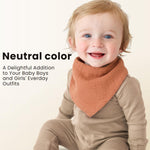 Konssy Muslin Baby Bibs 10 Pack Baby Bandana Drool Bibs 100% Cotton for Unisex Boys Girls,10 Solid Colors Set for Teething Drooling