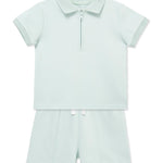Little Me Clothes for Baby Boys' Heather Grey 2 Piece Short Set, Grey, 18 Months