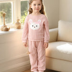 Kucnuzki 2T 3T Girl Clothes Fall Winter Sweatsuit Soft Top Pink Pullover Sweatshirt Long Casual Pants Toddler Little Girl Clothes Two Piece Outfits