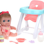 JC Toys Lil Cutesies 8.5" All Vinyl Baby Doll | Posable and Washable | Removable Outfit | Lulu- Blue Eyes Ages 2+