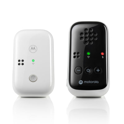 Motorola baby monitor with white and black color options on a white background