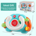 Baby Montessori Sensory Learning Travel Activities Toys with Sound Light - Baby Steering Wheel Music Toys for Babies 6 9 12 18 Months - Infant Newborn Shower Gifts for Toddlers 1-3 Year Old Boys Girls