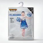 Spooktacular Creations Halloween Girl Cheerleader Costume, Blue Cheer Uniform Set, Cute Cheerleading Outfit with Accessories for Halloween Dress-Up, High School Themed Party (Large, 10-12 yrs)