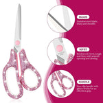 Koqye 7.8-Inch Pink Rhinestone Scissors - Stainless Steel Cute Scissors for Office, Crafting & Home - Decorative Bling Handle Paper Cutting Tool (Pink - 1 Pack)