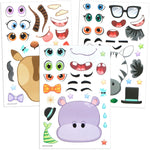 JOYIN 36PCS 9"x6" Make a face Stickers for Kids, Make Your Own Safari Animal Stickers, Jungle Party Favors Kids Crafts, Goodie Bags Stuffers, Classroom Rewards